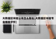 大数据区块链公司怎么取名[大数据区块链专业哪些学校]