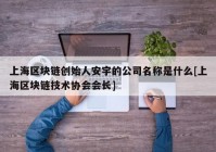 上海区块链创始人安宇的公司名称是什么[上海区块链技术协会会长]